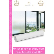 #camfilmi Uv Engelleyici Gizlilik Sağlayan Yapışkanlı Dekoratif Buzlu Cam Filmi 5 Metre x 60 cm
