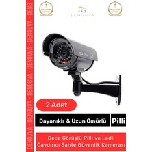 Güvenlikkamerası Caydırıcı Gece Görüş Görünümlü Aktivasyon Işıklı Pilli Kaliteli Shte Güvenlik Kamerası - 2 Adet