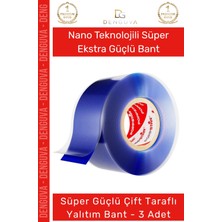 #bant Nano Vhb Şeffaf Güçlü Traceless Yıkanabilir Çift Taraflı Silikon Bant 18MM x 1,5m - 3 Adet