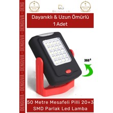 #ledlamba 20 Smd Beyaz Işık 50 Metre Menzil Askılı Pilli Kamp Avcı El Feneri Sert Plastik Parlak LED Lamba