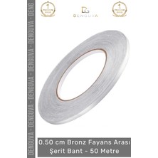#şeritbant Kendinden Yapışkanlı Dekoratif 0.50CM 50 Metre Şık Karo Zemin Duvar Bronz Fayans Arası Şerit Bant - 1 Adet