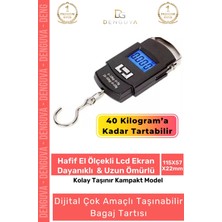 Tartı Dijital Hassas Terazi LCD Ekranlı Taşınabilir Portatif El Terazisi Sağlam Bagaj Tartısı Max 40 kg