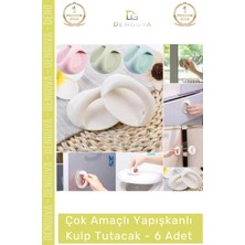#kulp Pratik Mobilya Çekmece Dolap Pencere Cam Kapı Kendinden Yapışkanlı Yapışkanlı Kulp Tutacak - 6 Adet