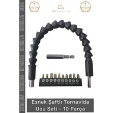 #tornavidaucu Esnek Şaftlı Manyetik Profesyonel Matkap Uyumlu Mobilya Montaj Tamir 10 Parça Tornavida