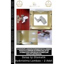 Özel Üretim Menteşe Üstü Dolap Içi LED Otomatik Sensörlü Gardırop Mutfak Aydınlatma Lambası - 2 Adet