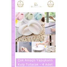 #kulp Pratik Mobilya Çekmece Dolap Pencere Cam Kapı Kendinden Yapışkanlı Yapışkanlı Kulp Tutacak - 4 Adet