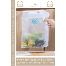 #çöpaparatı Katlanabilir Mutfak Dolap Içi Yapışkanlı Pratik Hijyenik Modern Çöp Poşeti Tutucu Aparatı - 1 Adet