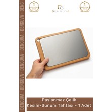 #sunumtahtası Mutfak Şef Tipi Hijyenik Dayanıklı Estetik Ahşap Paslanmaz Çelik Kesim Sunum Tahtası