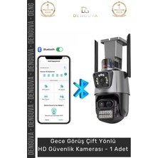#güvenlikkamerası 3 Lens Wi Fi IP66 Gece Görüşlü 2 4ghz Çift Ekranlı Hareket Sensörlü Hd Güvenlik Kamerası