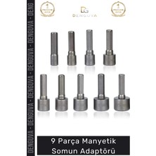 #matkapucu Titanyum Kaplama Altıgen Şaft Matkap Ucu Takımı 9 Parça Manyetik Somun Adaptörü Seti