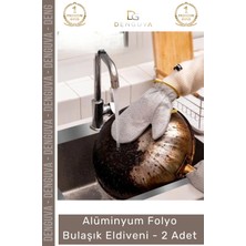 Özel Üretim Isıya Dayanıklı Mutfak Temizlik Tencere Parlatma Alüminyum Folyo Bulaşık Eldiveni - 2 Adet