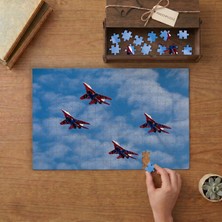 Punto Dizayn Havada Kırmızı Savaş Uçakları  Tasarımı 240 Parça Ahşap Puzzle Ahşap Kutuda MPY10107