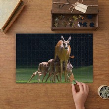 Punto Dizayn Anne Geyik ve Yavruları  Tasarımı 240 Parça Ahşap Puzzle Ahşap Kutuda MPY40150