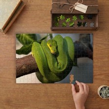 Punto Dizayn Yeşil Ağaç Pitonu Tasarımı 240 Parça Ahşap Puzzle Ahşap Kutuda MPY40427