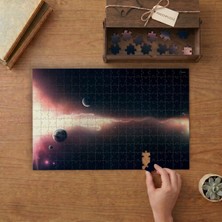 Punto Dizayn Güneş Sistemi ve Gezegenler Tasarımı 240 Parça Ahşap Puzzle Ahşap Kutuda MPY50242