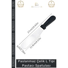 #hamurkalıbı Paslanmaz Çelik Profesyonel Pasta Süsleme Krema Düzeltme Ganaj L Tipi Pastacı Spatulası