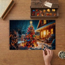 Punto Dizayn Noel Ağacı - Güzel Ev Tasarımı 240 Parça Ahşap Puzzle Ahşap Kutuda MPY50300