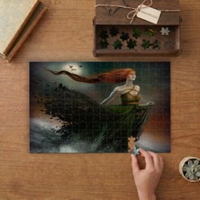 Punto Dizayn Uzun Saçlı Kadın Ilüstrasyonu  Tasarımı 240 Parça Ahşap Puzzle Ahşap Kutuda MPY20238