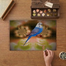 Punto Dizayn Mavi Muhabbet Kuşu  Tasarımı 240 Parça Ahşap Puzzle Ahşap Kutuda MPY10477