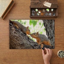 Punto Dizayn Iki Sevimli Sincap  Tasarımı 240 Parça Ahşap Puzzle Ahşap Kutuda MPY60309