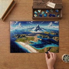 Punto Dizayn Adaların Havadan Görünümü Tasarımı 240 Parça Ahşap Puzzle Ahşap Kutuda MPY60470