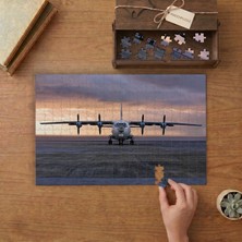 Punto Dizayn Pistte Uçak - Günbatımı Tasarımı 240 Parça Ahşap Puzzle Ahşap Kutuda MPY20087