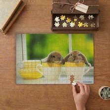 Punto Dizayn Sevimli Minik Tavşancıklar Tasarımı 240 Parça Ahşap Puzzle Ahşap Kutuda MPY10475