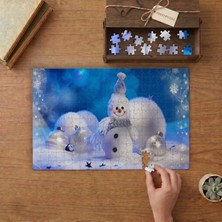 Punto Dizayn Kış Manzarası  - Kardan Adam Tasarımı 240 Parça Ahşap Puzzle Ahşap Kutuda MPY60221