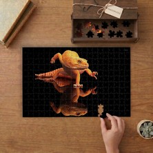 Punto Dizayn Geko Kertenkelesi Cam Zeminde Tasarımı 240 Parça Ahşap Puzzle Ahşap Kutuda MPY50066