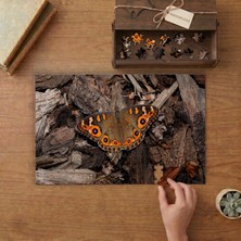 Punto Dizayn Ağaç Dallarının Üstünde Güzel Kelebek Tasarımı 240 Parça Ahşap Puzzle Ahşap Kutuda MPY50377