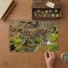 Punto Dizayn Yırtıcı Kedi Jaguar Tasarımı 240 Parça Ahşap Puzzle Ahşap Kutuda MPY50006