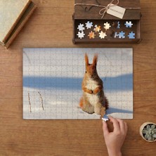 Punto Dizayn Karda Sevimli Sincap  Tasarımı 240 Parça Ahşap Puzzle Ahşap Kutuda MPY60281