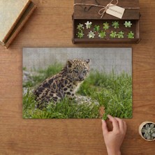 Punto Dizayn Leopar Yavrusu Tasarımı 240 Parça Ahşap Puzzle Ahşap Kutuda MPY60214