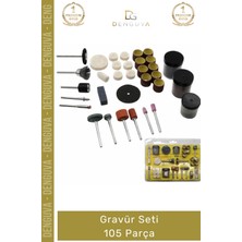 #gravürseti 105 Parça Hobi Gravür Matkap Taşlama Uyumlu Hassas Zımparalama Polisaj Fırçalama Seti