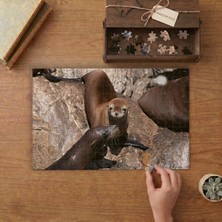 Punto Dizayn Kahverengi Dez Aslanı Tasarımı 240 Parça Ahşap Puzzle Ahşap Kutuda MPY60127