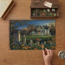 Punto Dizayn Bahçede Akşam Kuşları Tasarımı 240 Parça Ahşap Puzzle Ahşap Kutuda MPY20378
