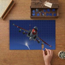 Punto Dizayn Gökyüzünde Kırmızı Jet Uçağı Tasarımı 240 Parça Ahşap Puzzle Ahşap Kutuda MPY10016