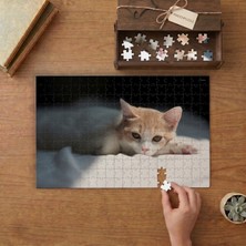 Punto Dizayn Yatan Sevimli Kedicik Tasarımı 240 Parça Ahşap Puzzle Ahşap Kutuda MPY40090