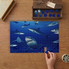 Punto Dizayn Sualtı Köpekbalıkları Tasarımı 240 Parça Ahşap Puzzle Ahşap Kutuda MPY60170