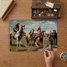 Punto Dizayn Atların Üstünde Kılzıderililer Tasarımı 240 Parça Ahşap Puzzle Ahşap Kutuda MPY20230