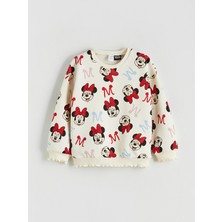 Lc Waikiki Yeni Sezon Minnie Mouse Baskılı Kız Çocuk Kalın Sweatshirt