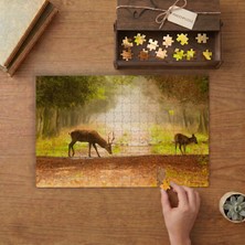Punto Dizayn Orman Yolunda Geyikler Tasarımı 240 Parça Ahşap Puzzle Ahşap Kutuda MPY40136