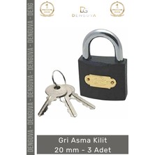 #asmakilit Dayanıklı Çelik Kompakt Güvenlikli Korozyon Önleyici Profesyonel Gri Asma Kilit 20 mm - 3 Adet
