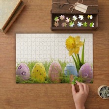 Punto Dizayn Rengarenk Paskalya Yumurtaları  Tasarımı 240 Parça Ahşap Puzzle Ahşap Kutuda MPY40218