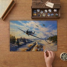 Punto Dizayn Kış - Kar - Uçaklar  Tasarımı 240 Parça Ahşap Puzzle Ahşap Kutuda MPY10283
