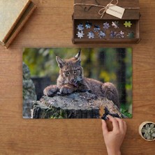 Punto Dizayn Kahverengi Vaşak Kedisi Tasarımı 240 Parça Ahşap Puzzle Ahşap Kutuda MPY50083