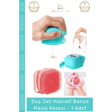 #kese Silikon Peeling Etkili Ergonomik Hijyenik Yumuşak Dokulu Duş Jeli Hazneli Banyo Masaj Kesesi - 1 Adet