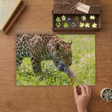 Punto Dizayn Avına Yürüyen Jaguar Tasarımı 240 Parça Ahşap Puzzle Ahşap Kutuda MPY50010