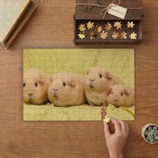 Punto Dizayn Şaşkın Sevimli Gine Domuzları - Gine Pig Tasarımı 240 Parça Ahşap Puzzle Ahşap Kutuda MPY40436