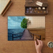 Punto Dizayn Köprüde Mevsimler - Deniz ve Çöl Tasarımı 240 Parça Ahşap Puzzle Ahşap Kutuda MPY10226